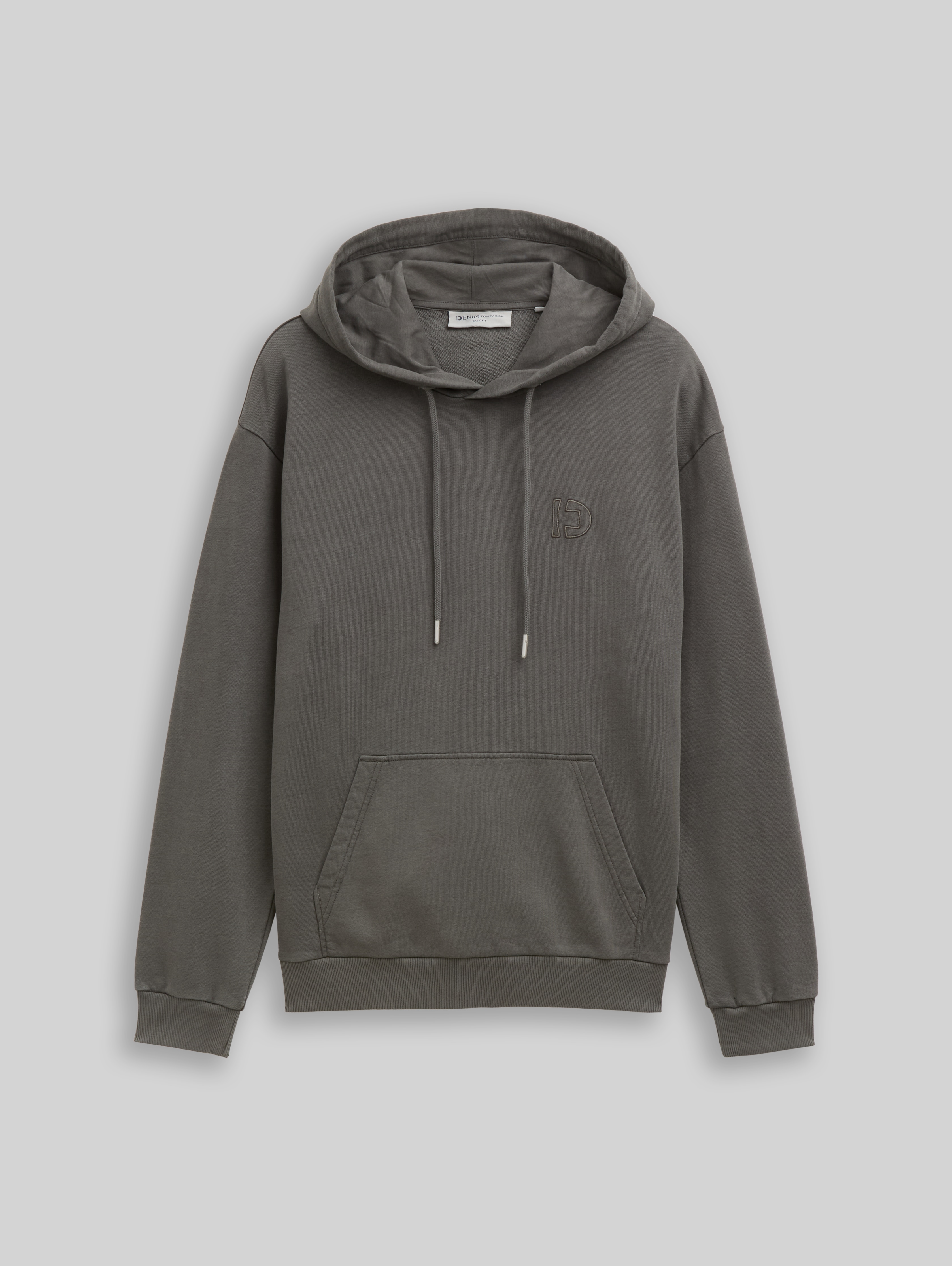 Overdyed hoodie sweatshirt in black by Tom Tailor