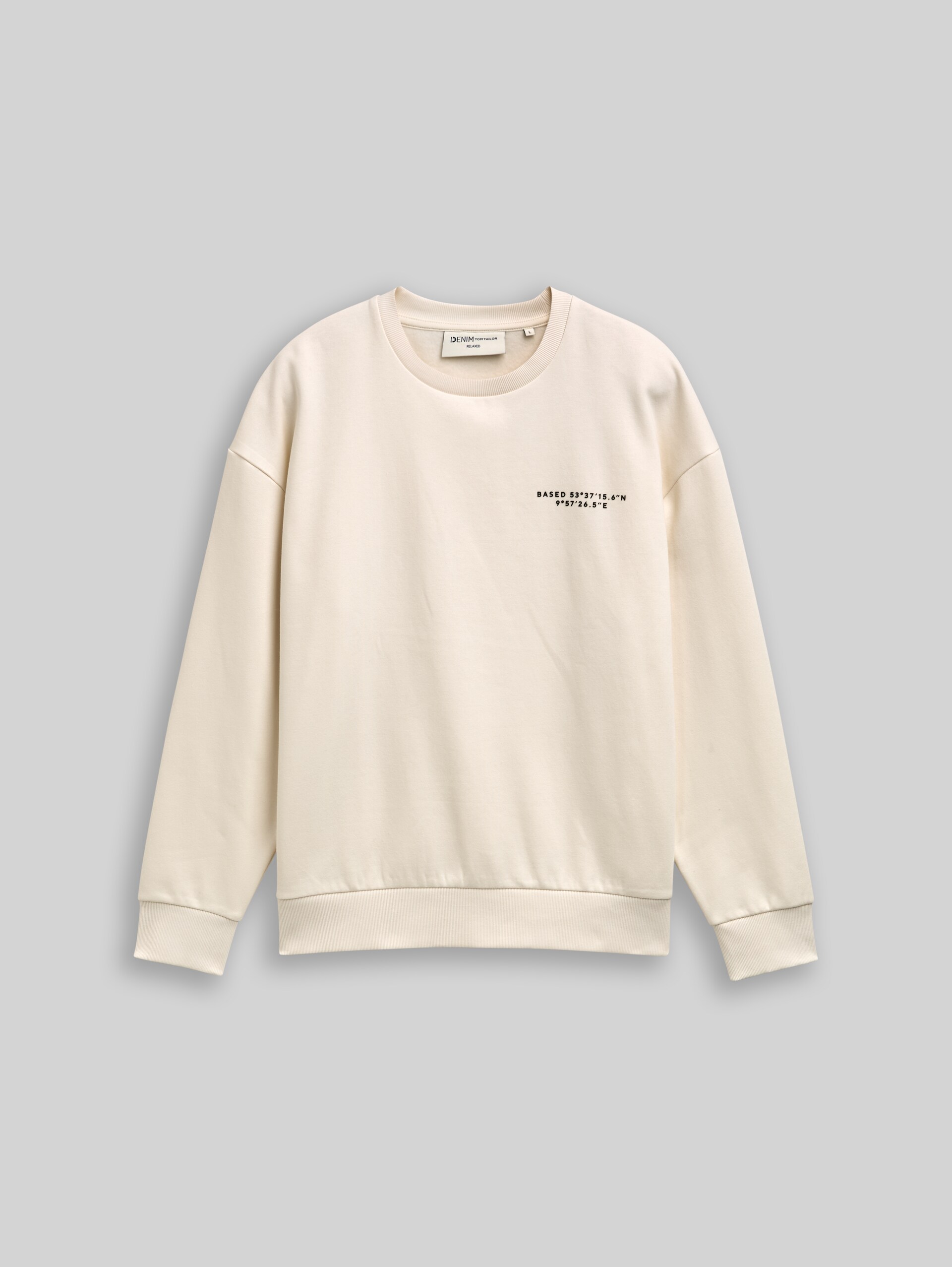 Relaxed sweatshirt with print - Wool White - Front product view
