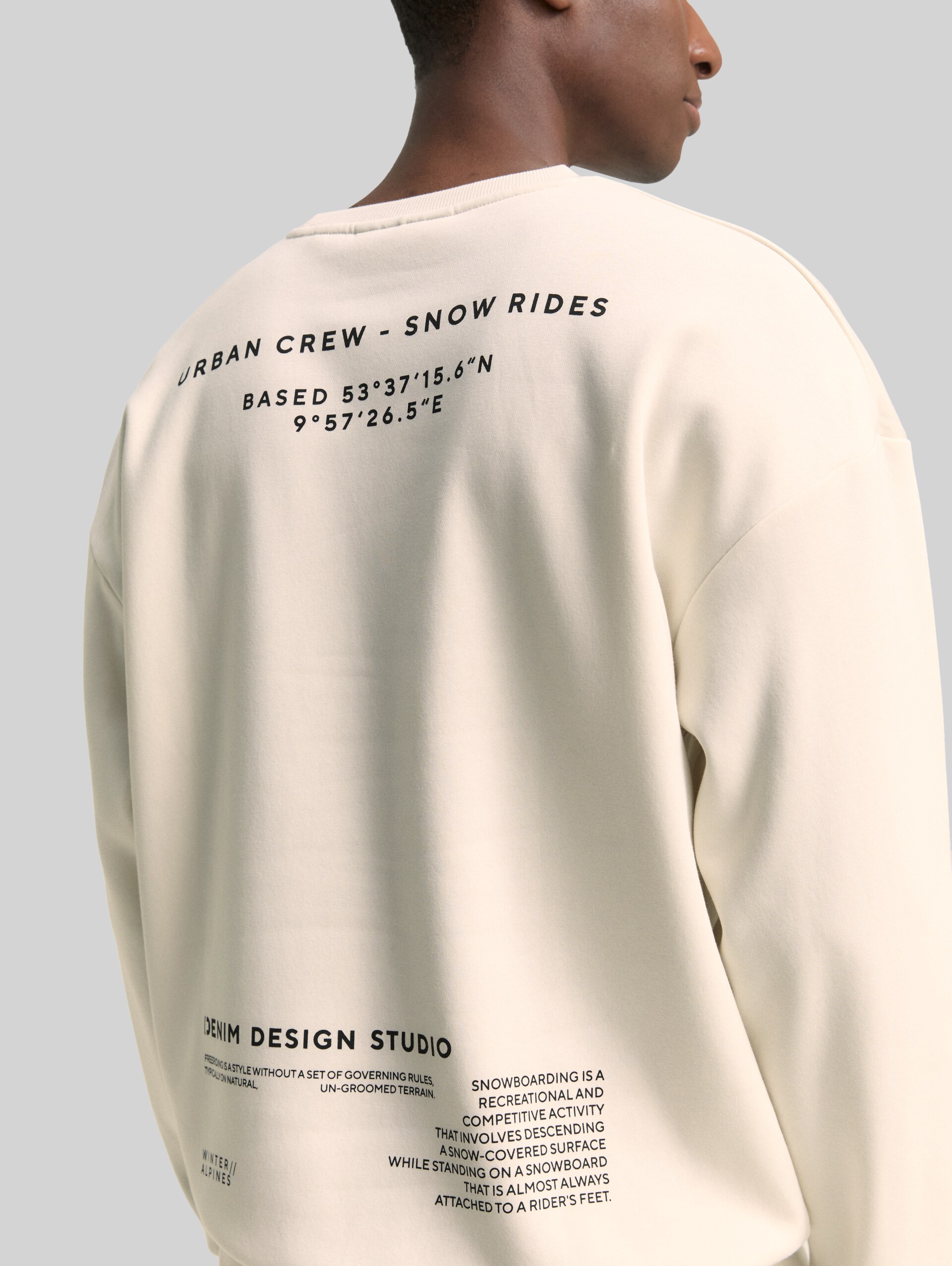 Relaxed sweatshirt with print - Wool White - Detail model view