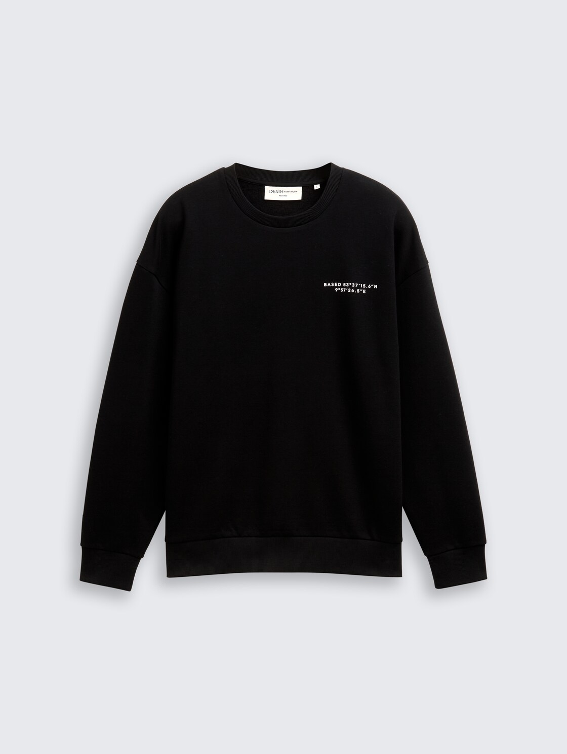 Relaxed sweatshirt with print - Black - Front product view