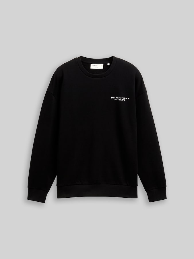 Relaxed Sweatshirt mit Print von Denim Male, Black