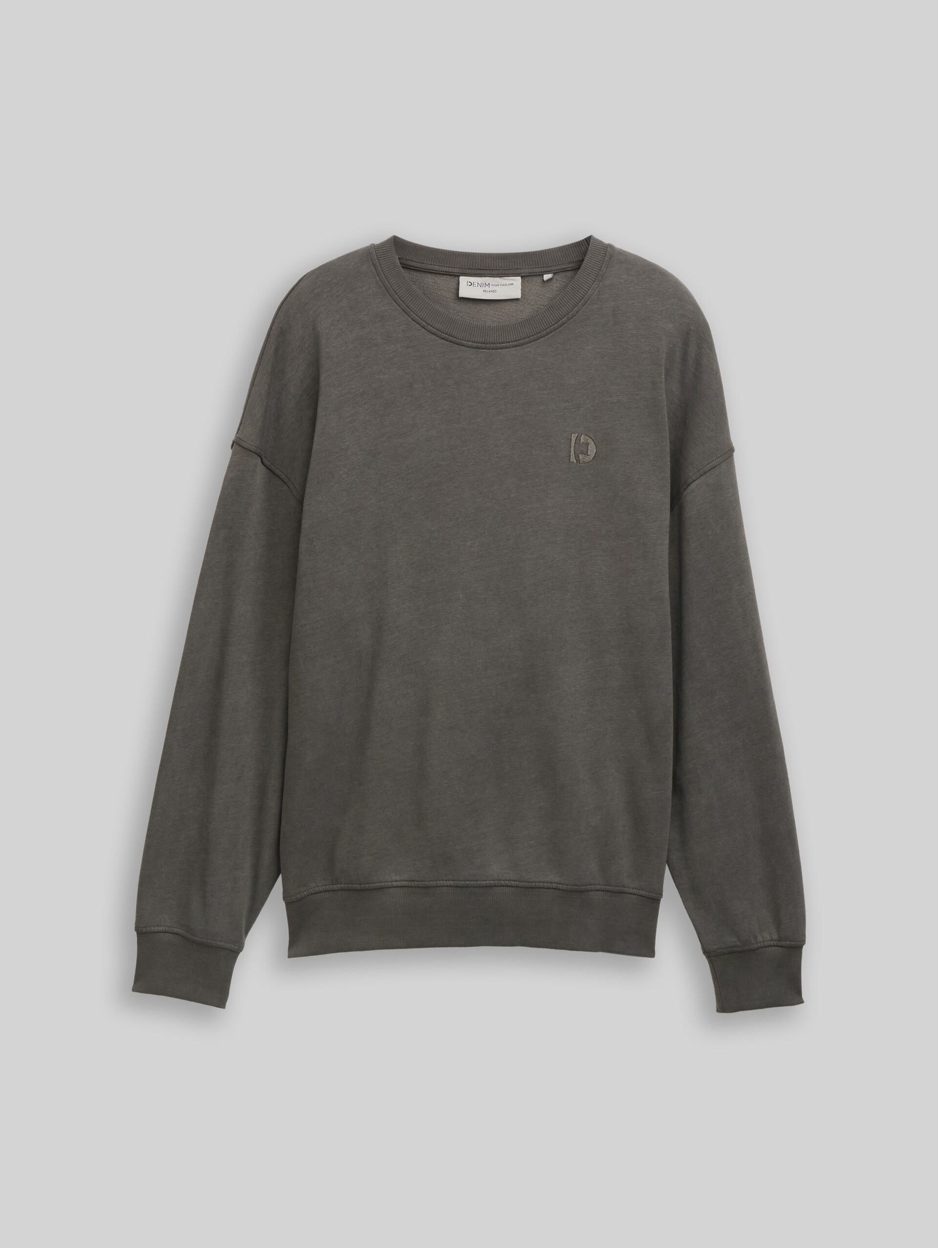 Relaxed Overdyed Sweatshirt - Black - Vorder-Produkt-Ansicht