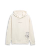 Ausgewählt, Relaxed Hoodie Sweatshirt mit Print von Tom Tailor, weiß