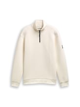 Ausgewählt, Troyer Sweatshirt mit Logo-Badge von Tom Tailor, weiß