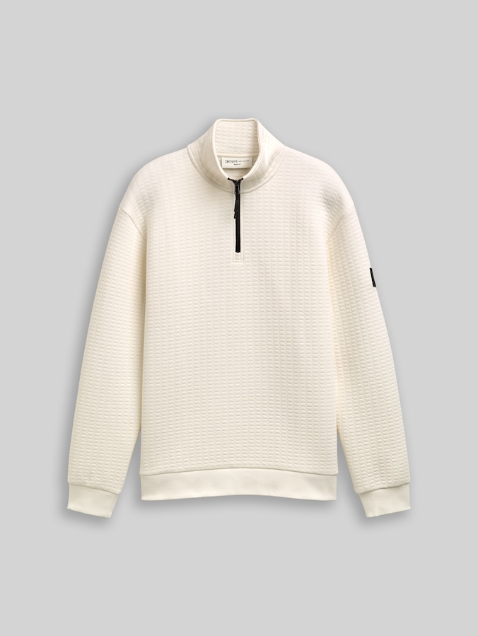 Troyer Sweatshirt mit Logo-Badge von Denim Male, Wool White