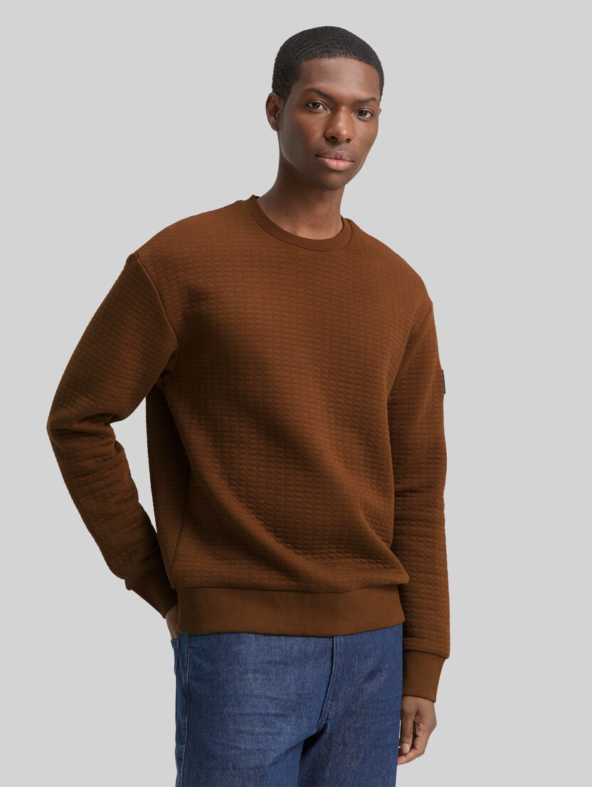 Sweatshirt met logo-badge door Denim Male, Golden Clay