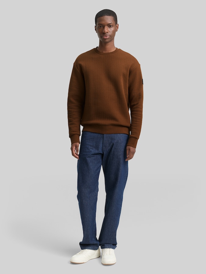 Sweatshirt mit Logo-Badge von Denim Male, Golden Clay