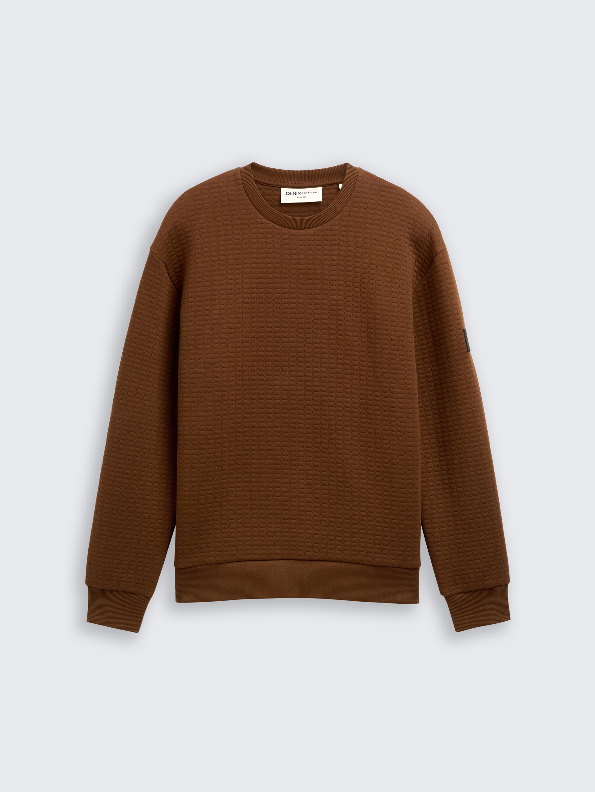 Sweatshirt mit Logo-Badge - Golden Clay - Vorder-Produkt-Ansicht