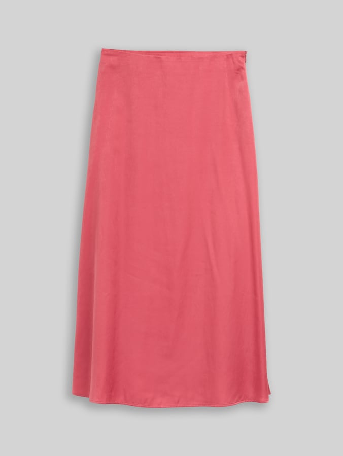High Waist Satin Midi-Rock von Women, cozy pink