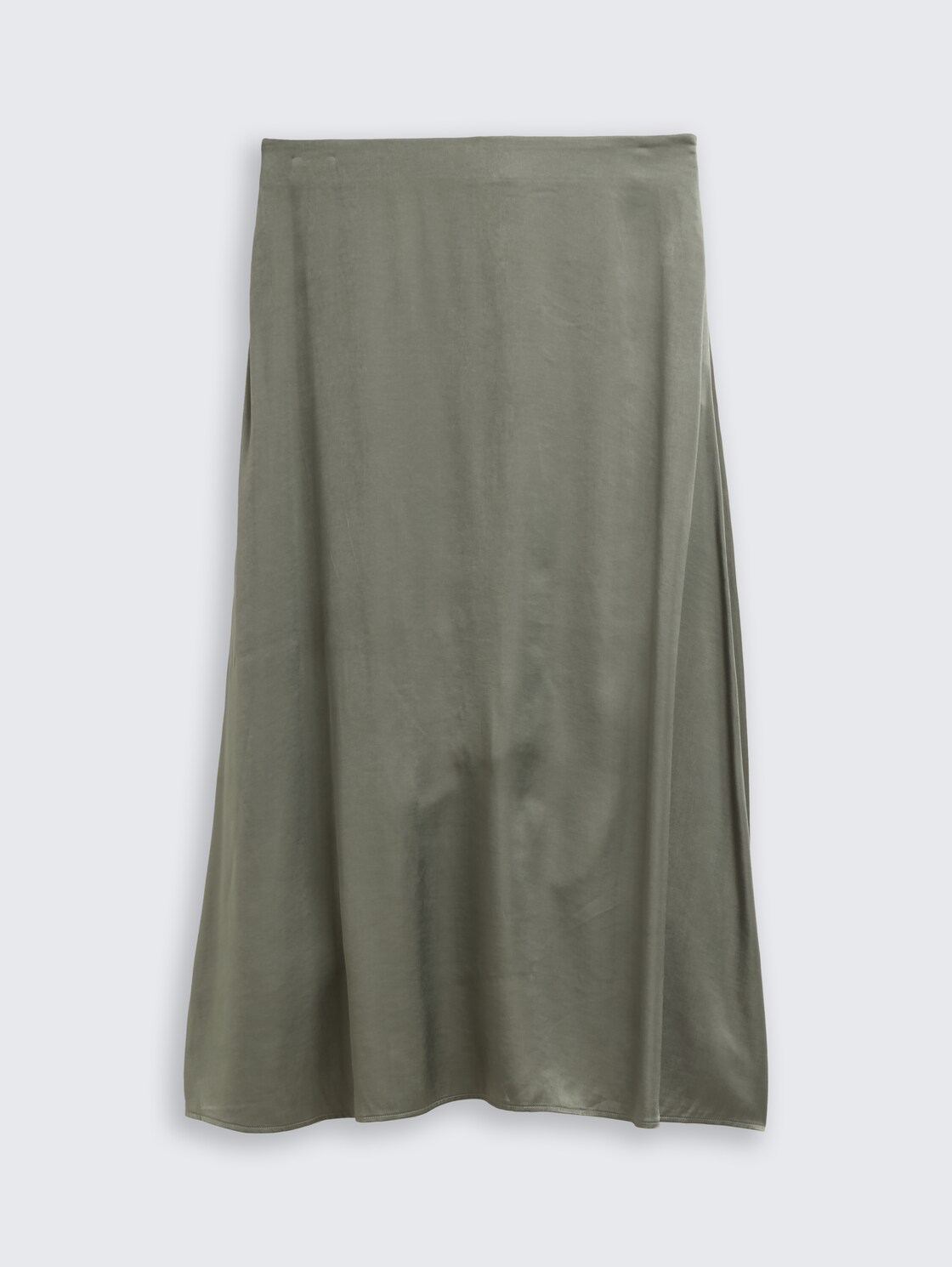 High Waist Satin Midi-Rock - cloudy green - Vorder-Produkt-Ansicht