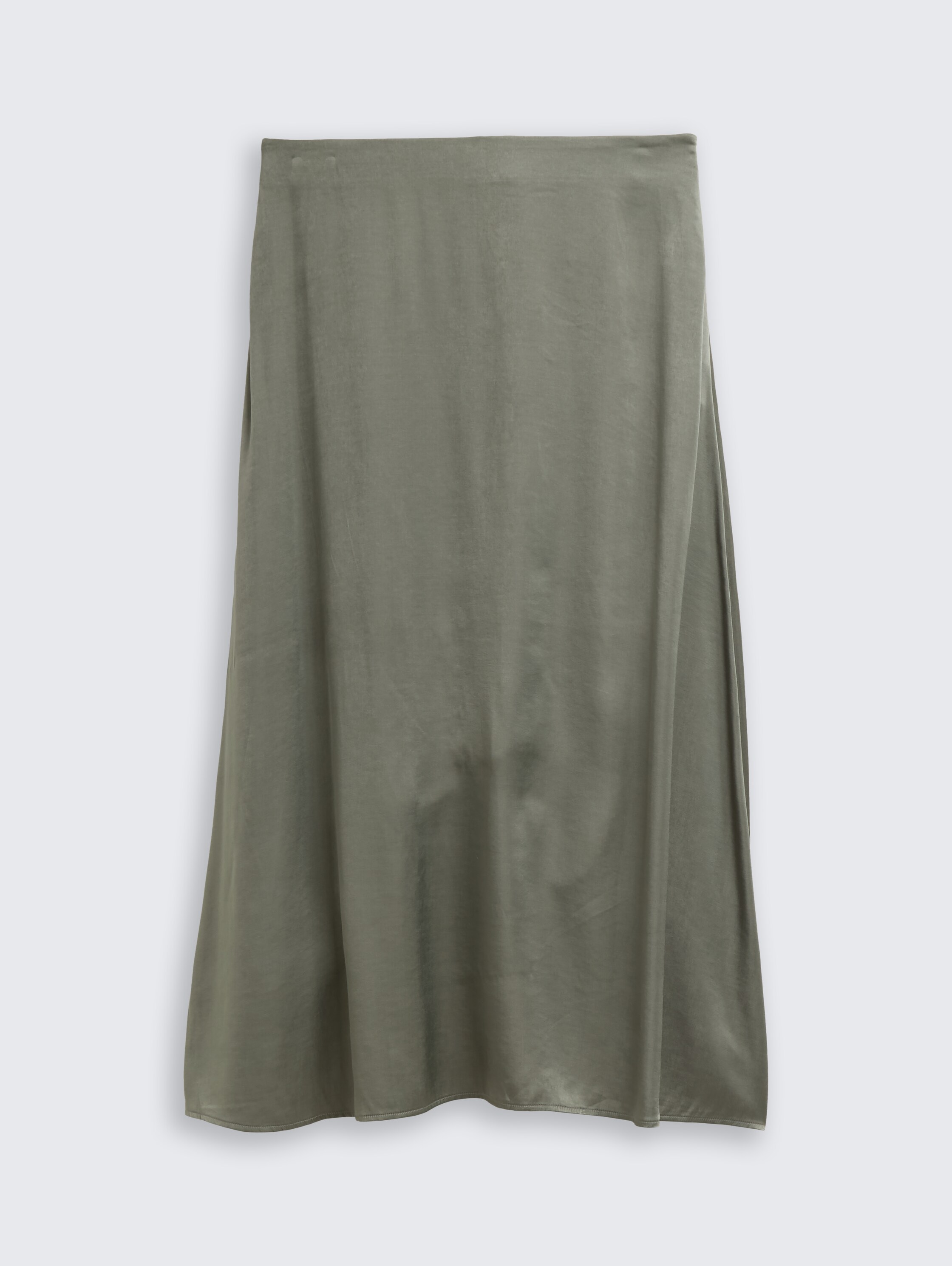 Jupe midi en satin taille haute - cloudy green - Vue de face du produit