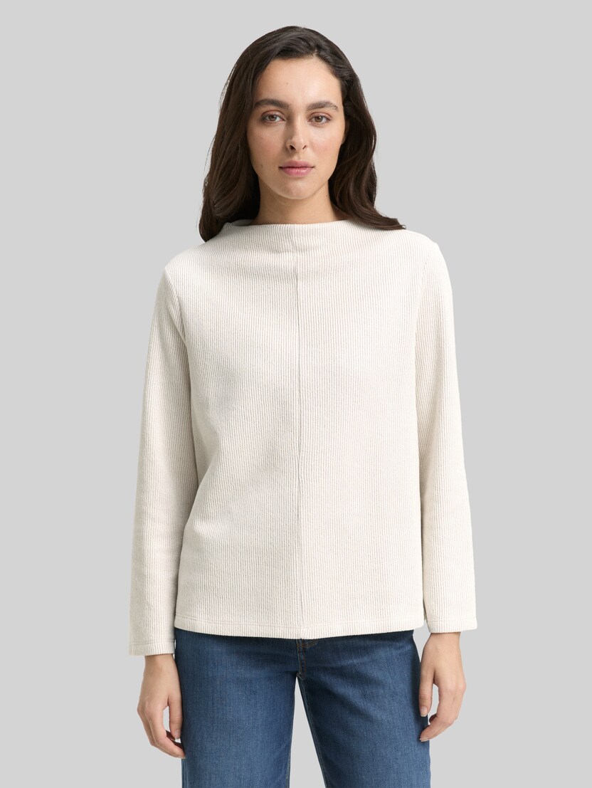 Sweatshirt mit Stehkragen von Women, sand stone beige melange