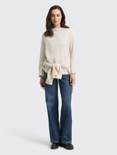 Sweat à col montant - sand stone beige melange - Vue de face du modèle