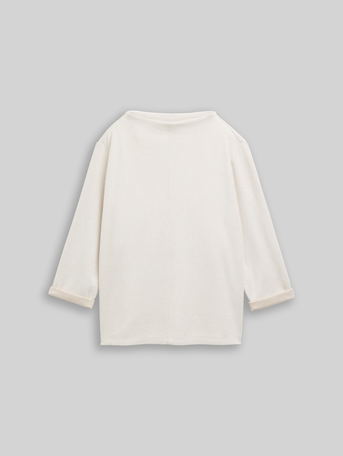 Sweatshirt with stand-up collar by Women, sand stone beige melange