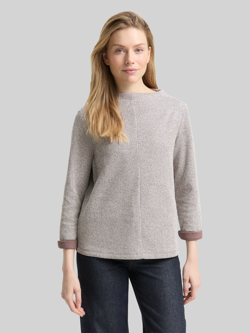 Sweatshirt mit Stehkragen von Women, dark pecan brown melange