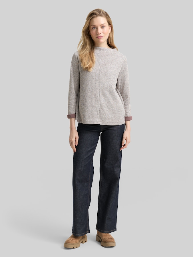 Sweat à col montant par Women, dark pecan brown melange