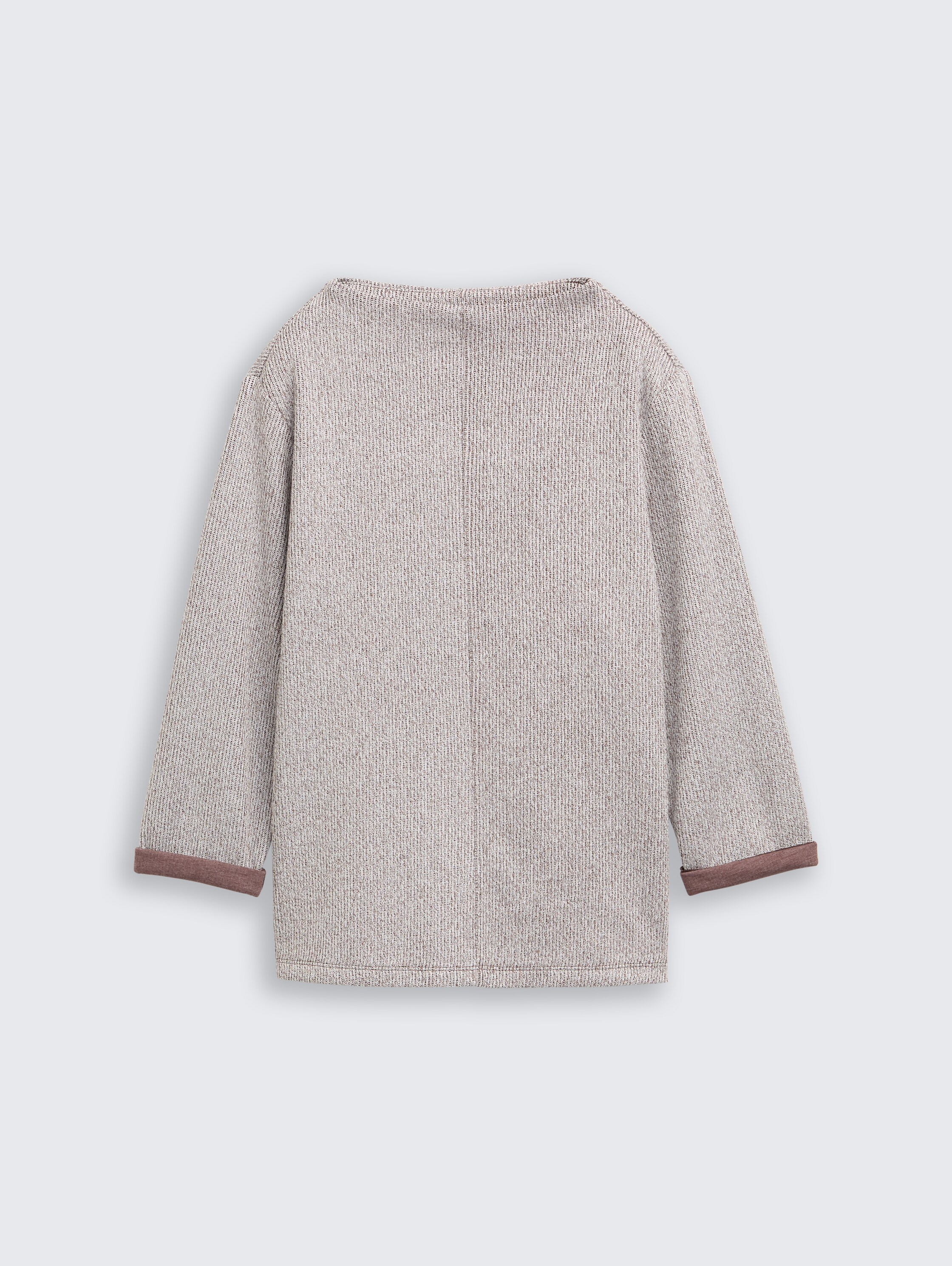 Sweatshirt met opstaande kraag - dark_pecan_brown_melange - 