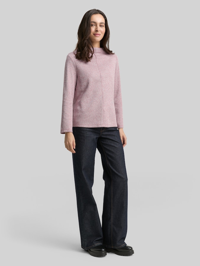 Sweat à col montant par Women, rumba red melange