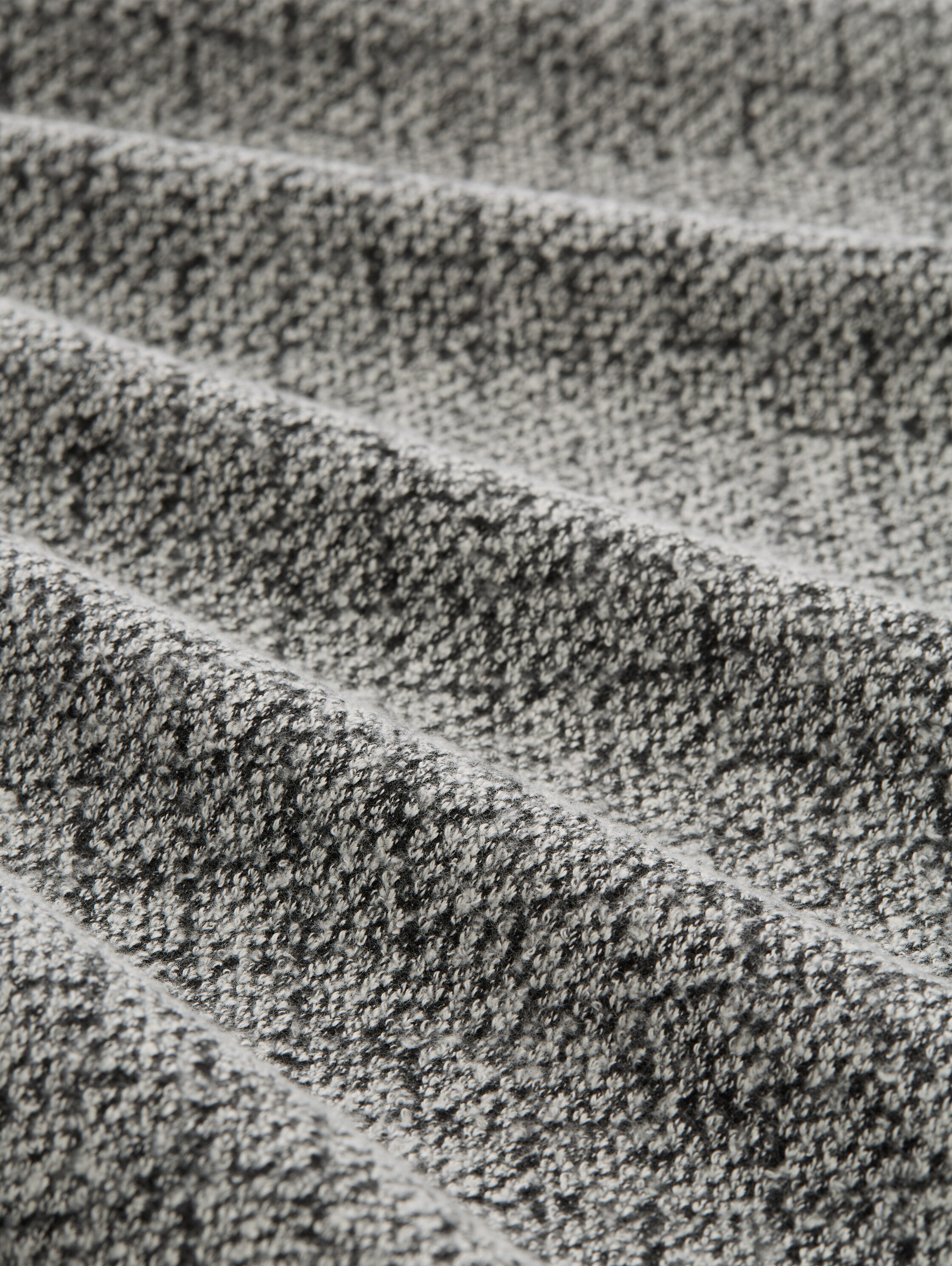 Loose fit sweatjack met opstaande kraag - black_white_argyle_structure - 