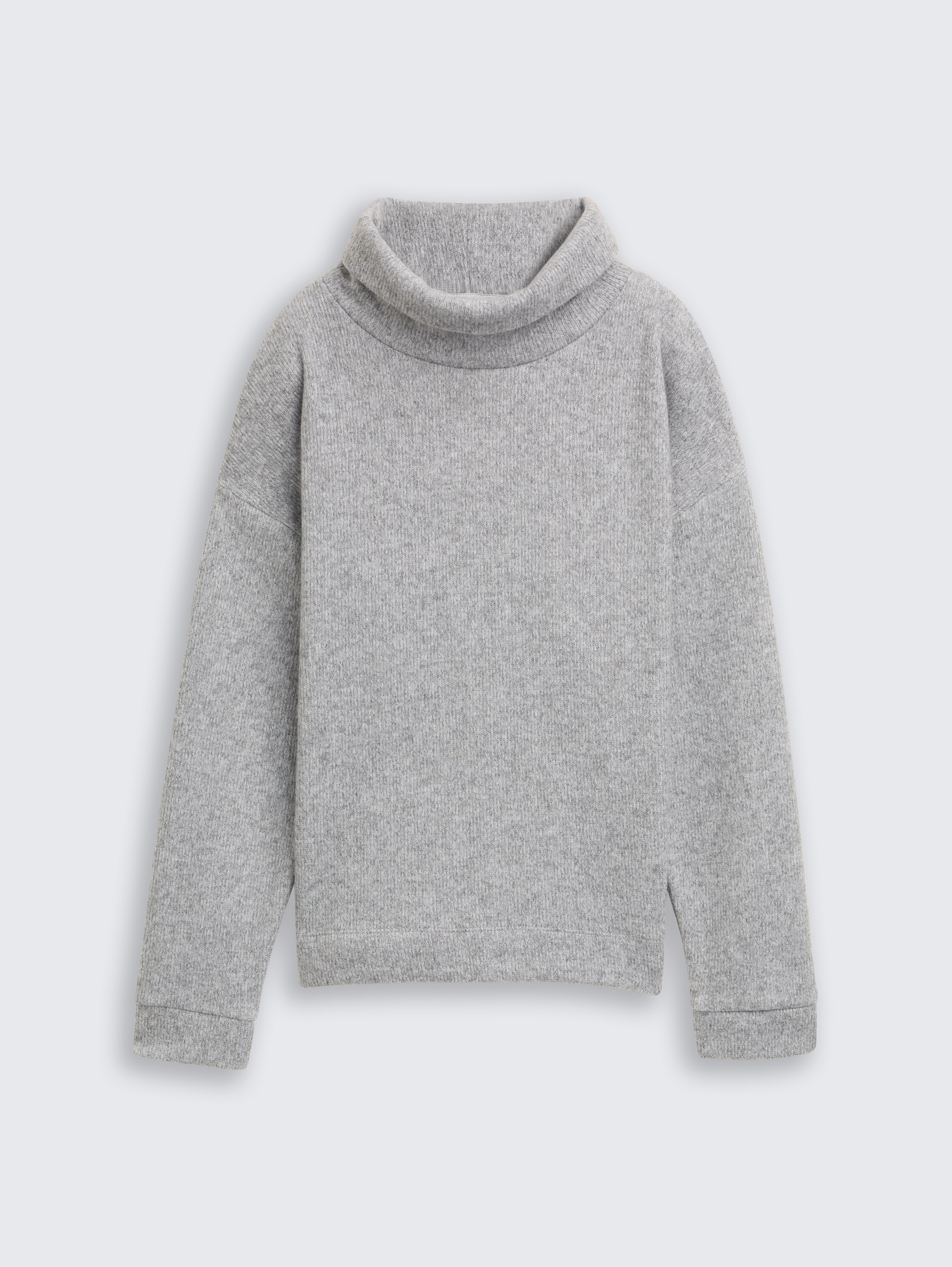 Loose fit sweatshirt met col - medium_silver_grey_melange - 