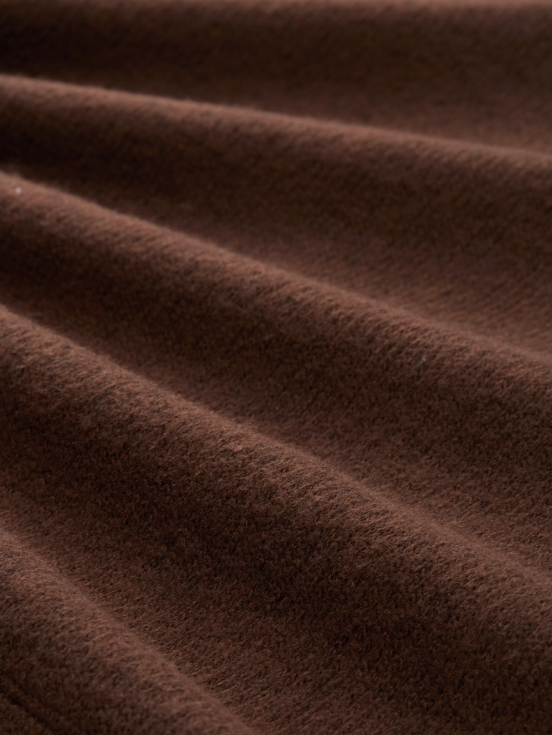 Loose Fit Sweatshirt mit Rollkragen - dark pecan brown melange - Material-Ansicht