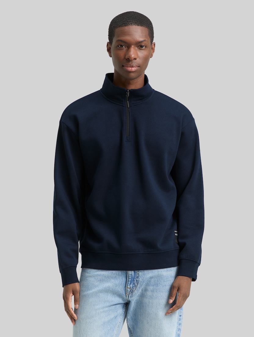 Troyer Sweatshirt mit Logo-Badge von Denim Male, sky captain blue