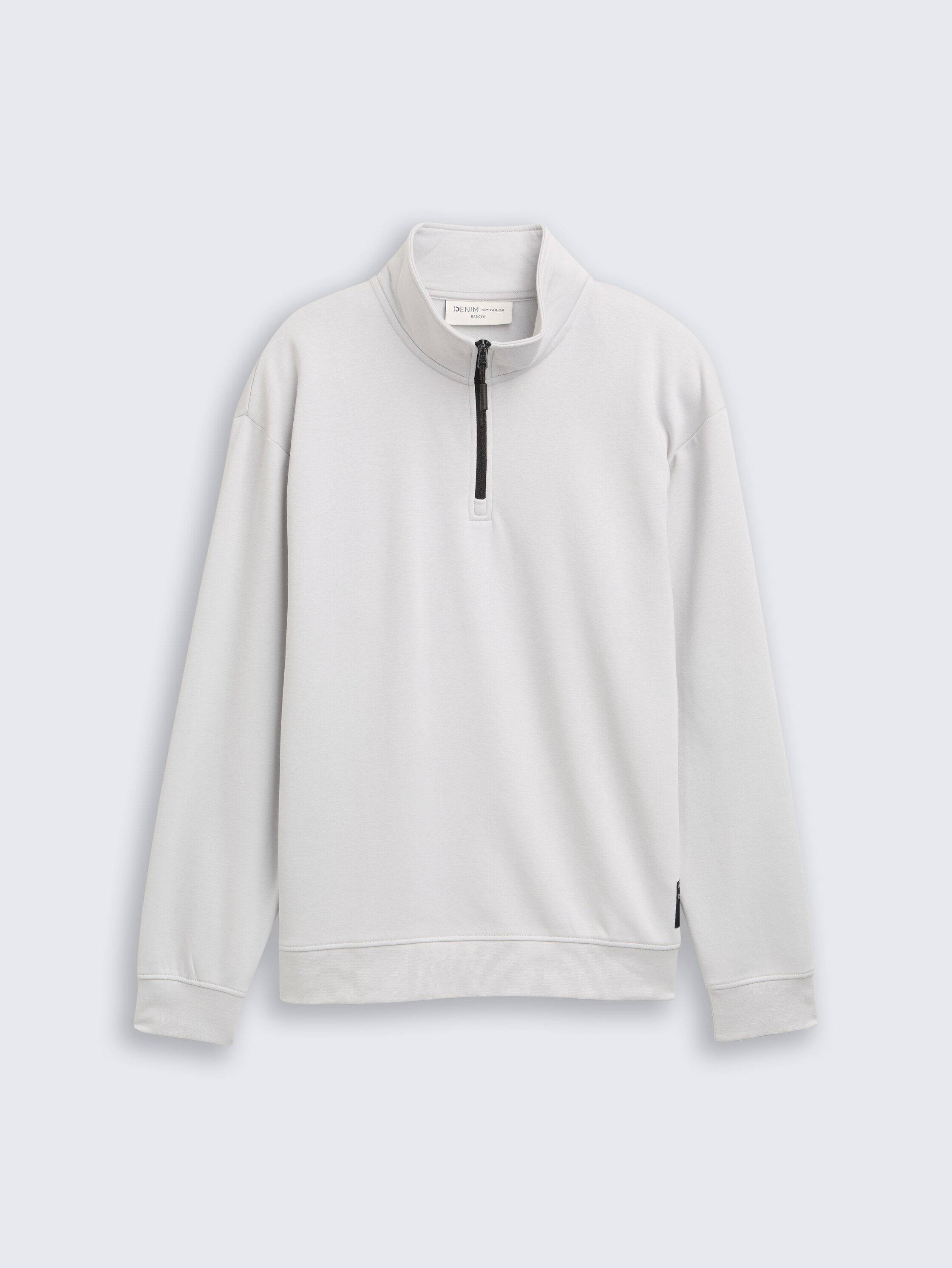 Troyer sweatshirt with logo badge - chalk_grey - 