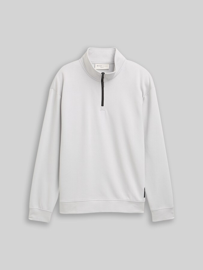 Troyer Sweatshirt mit Logo-Badge von Denim Male, Chalk Grey