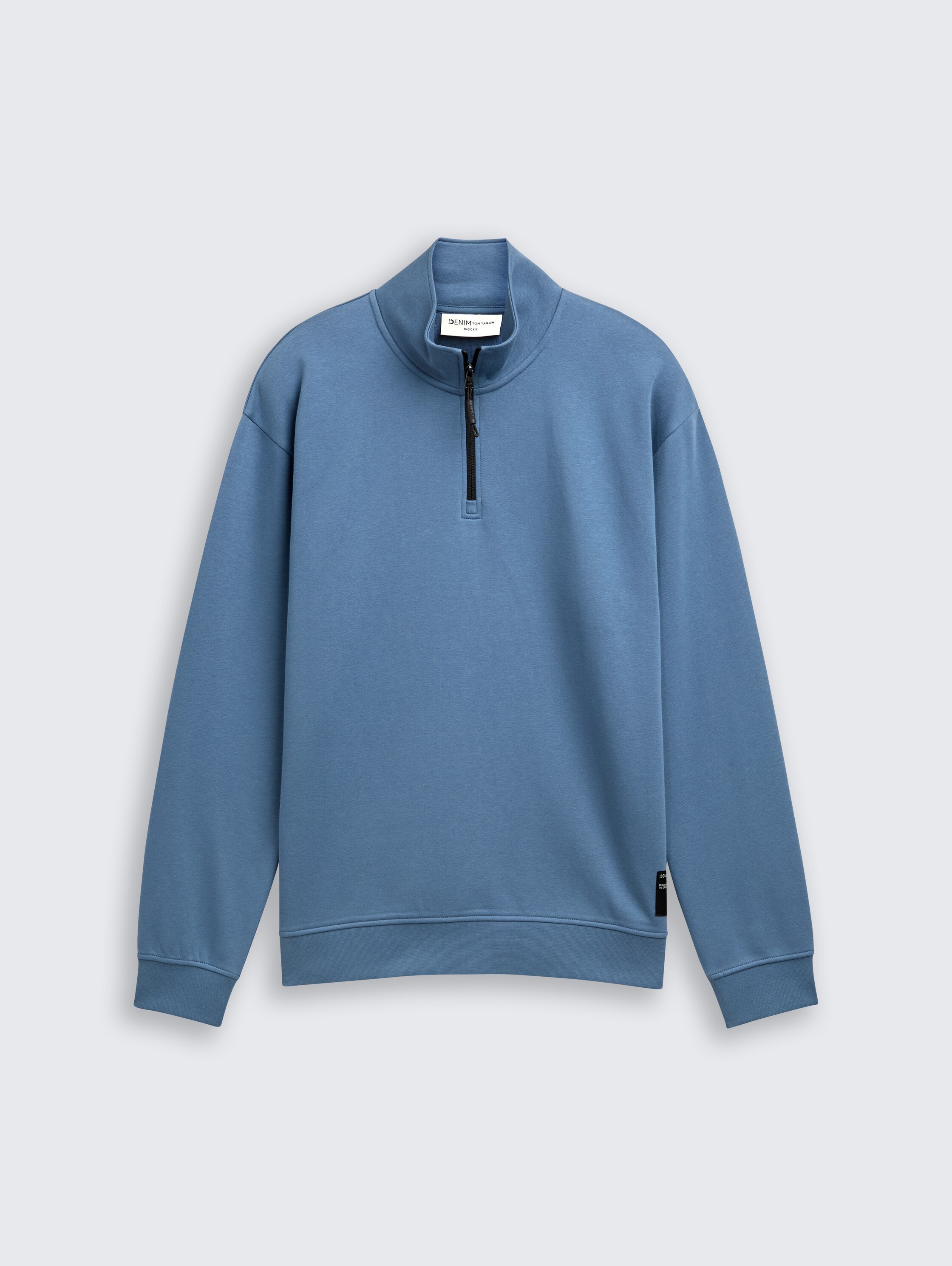 Troyer sweatshirt met logo-badge - dusty_denim_blue - 