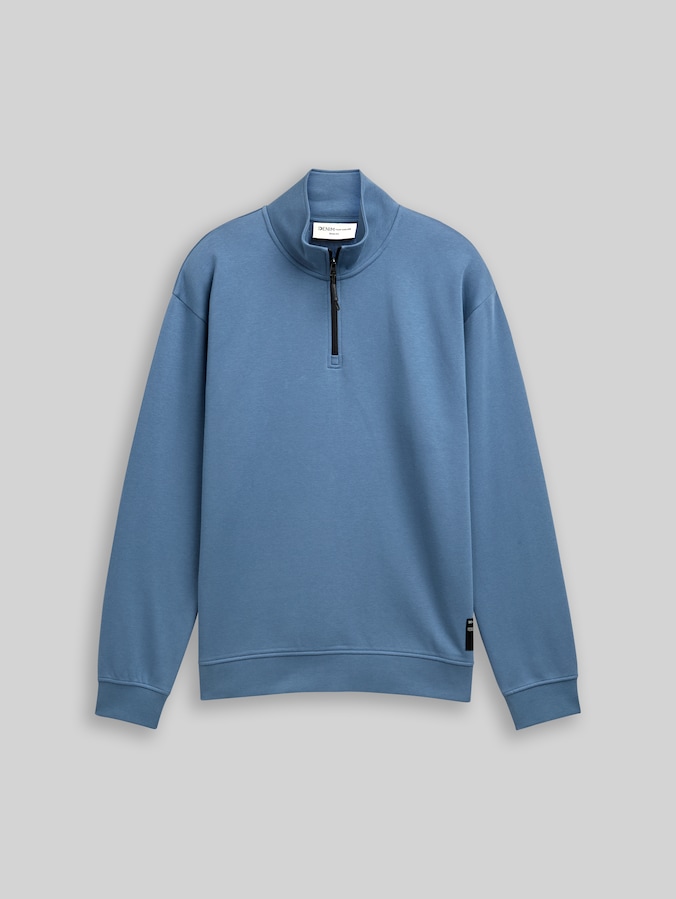 Troyer Sweatshirt mit Logo-Badge von Denim Male, dusty denim blue
