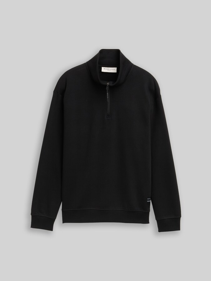 Troyer Sweatshirt mit Logo-Badge von Denim Male, Black