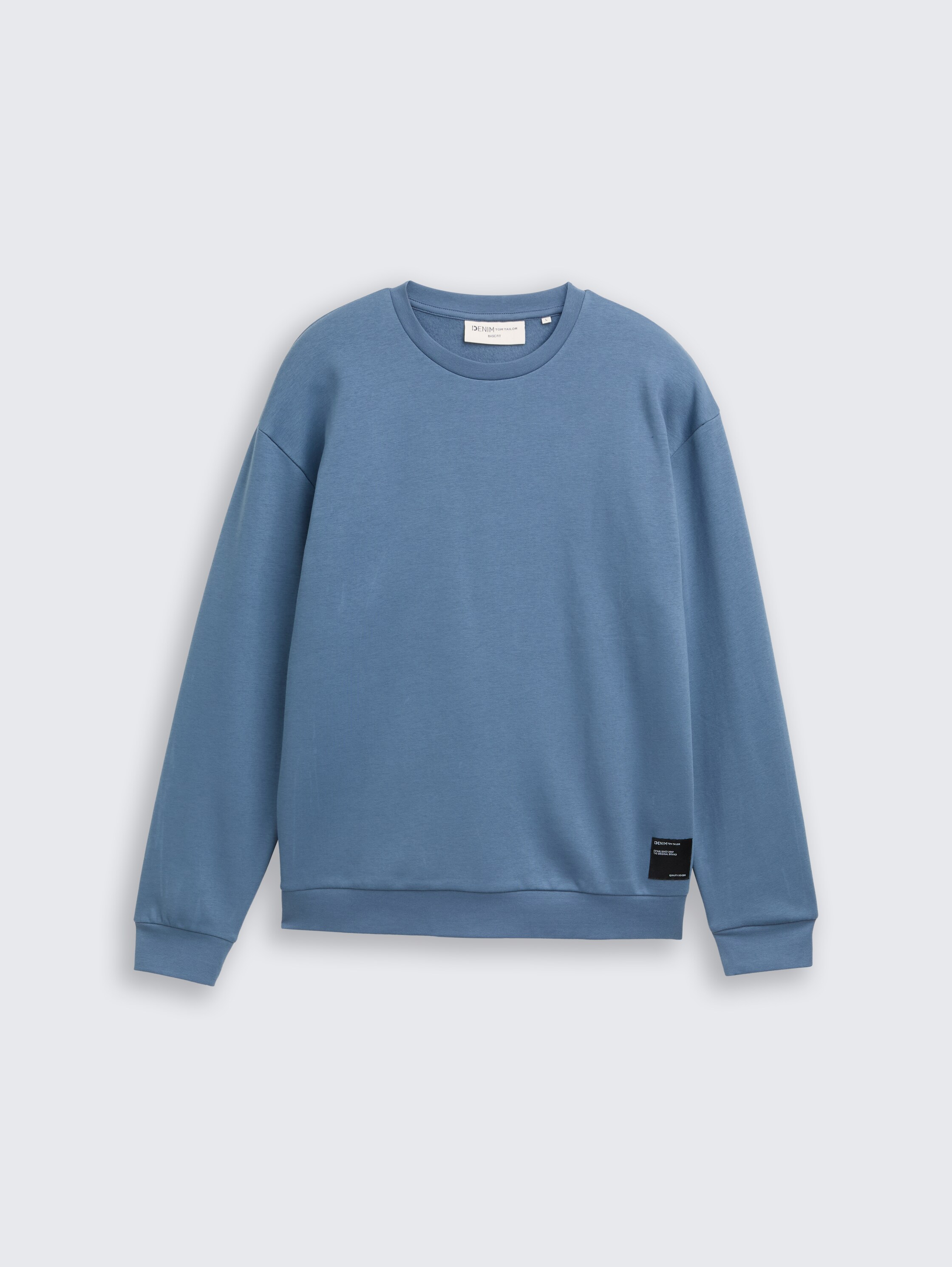 Sweatshirt mit Logo-Badge - dusty_denim_blue - 