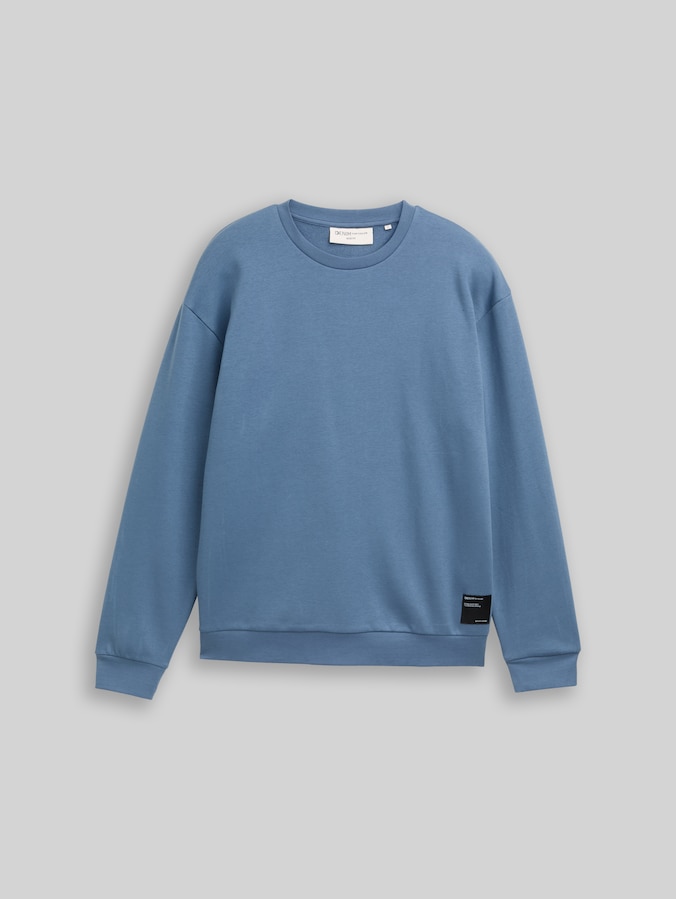 Sweatshirt met logo-badge door Denim Male, dusty denim blue