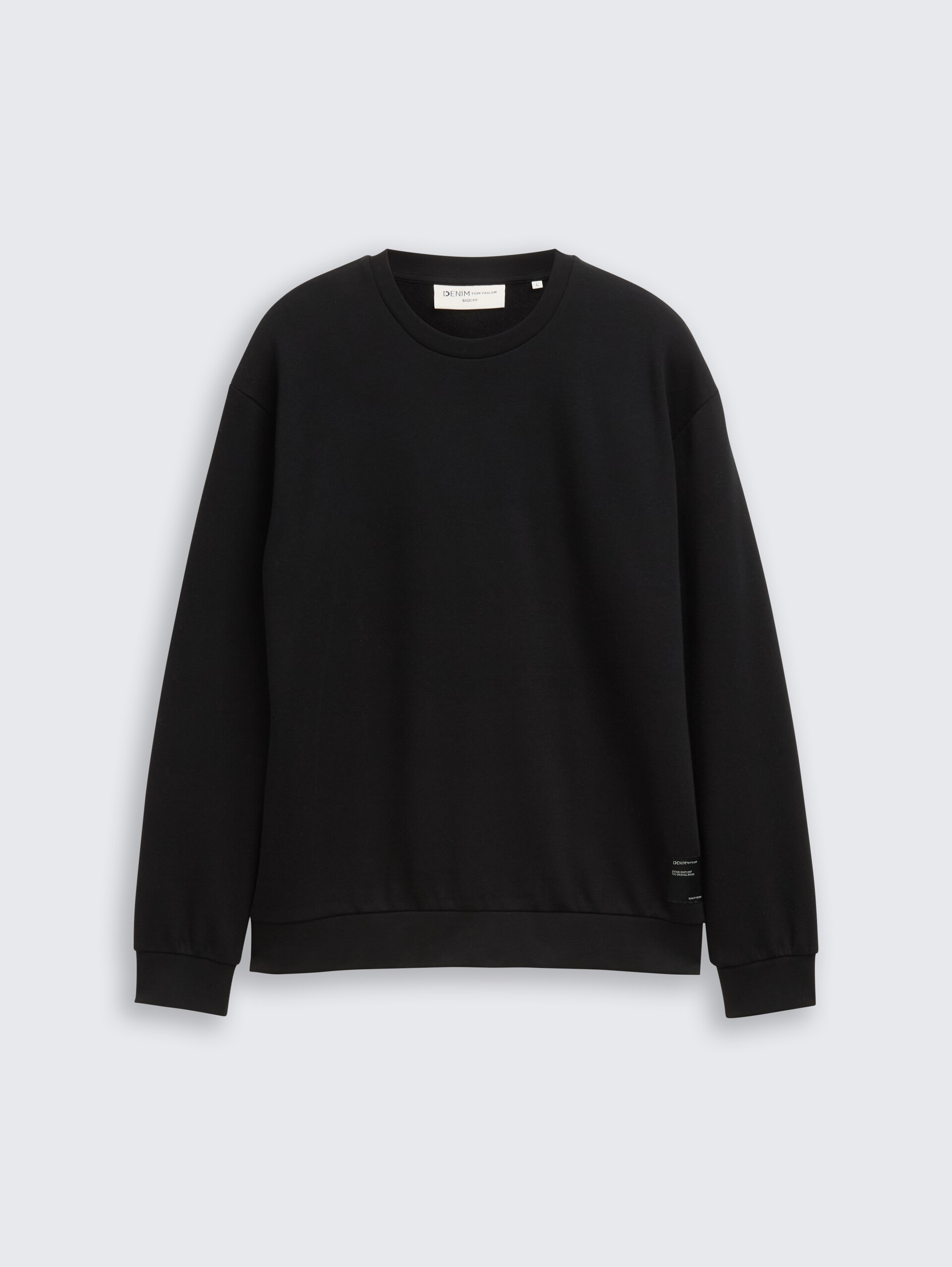 Sweatshirt mit Logo-Badge - Black - Vorder-Produkt-Ansicht