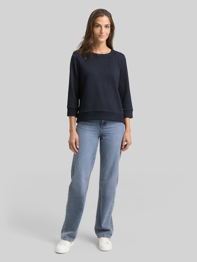 Sweat-shirt ample à manches 7/8 par Women, sky captain blue