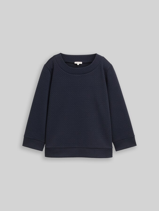 Boxy Fit Sweatshirt mit 7/8-Arm von Women, sky captain blue