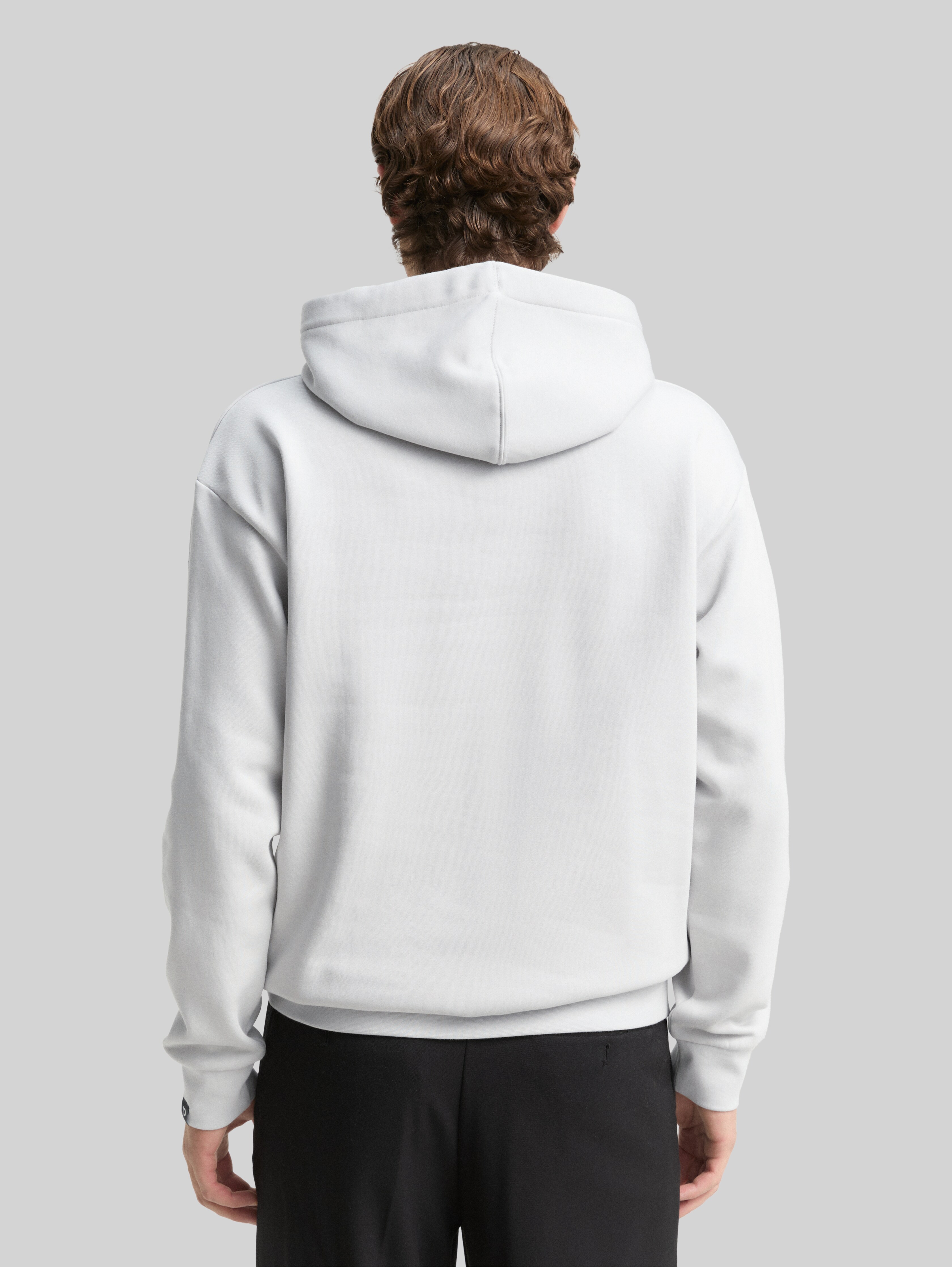 Hoodie sweatshirt with logo badge in grey by Tom Tailor