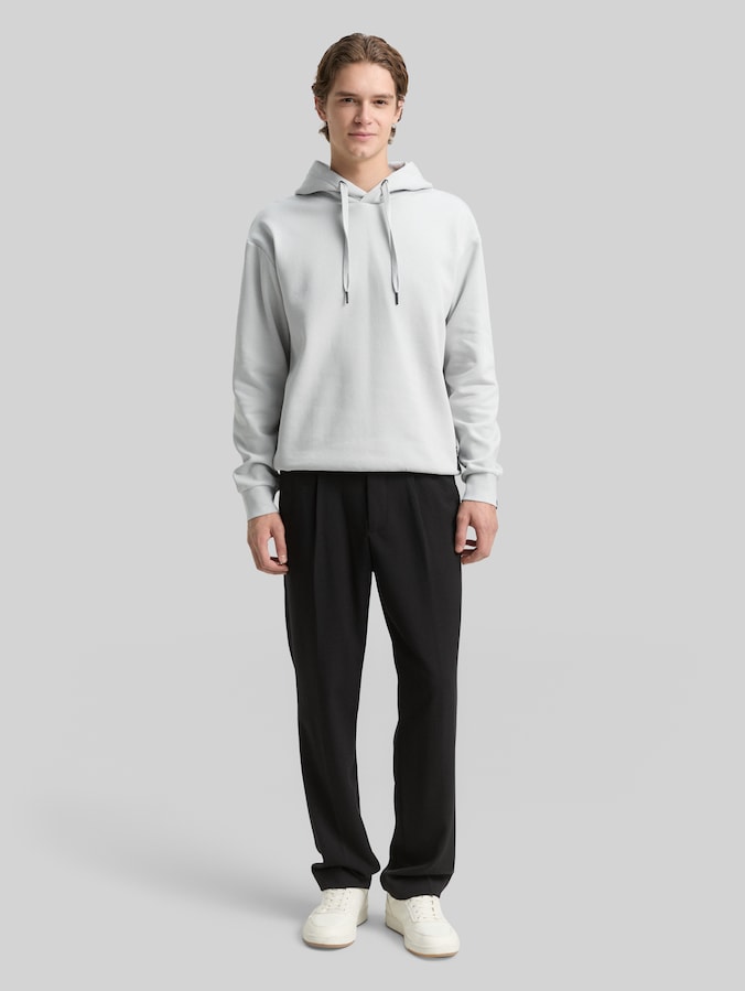 Hoodie Sweatshirt mit Logo-Badge von Denim Male, Chalk Grey