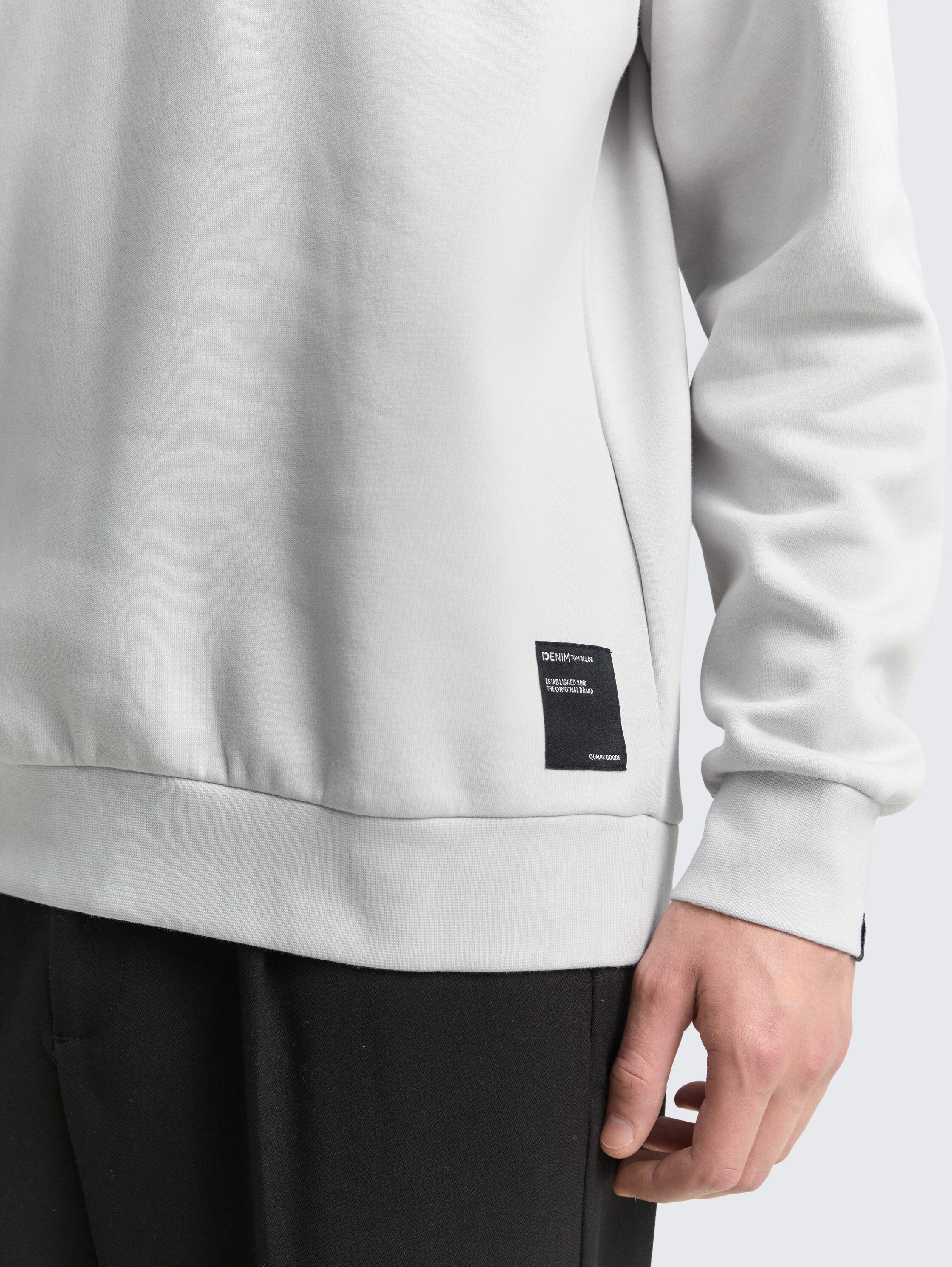 Hoodie sweatshirt met logo-badge - chalk_grey - 