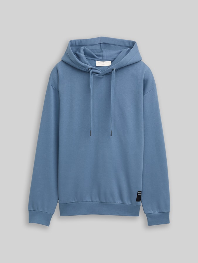 Hoodie Sweatshirt mit Logo-Badge von Denim Male, dusty denim blue