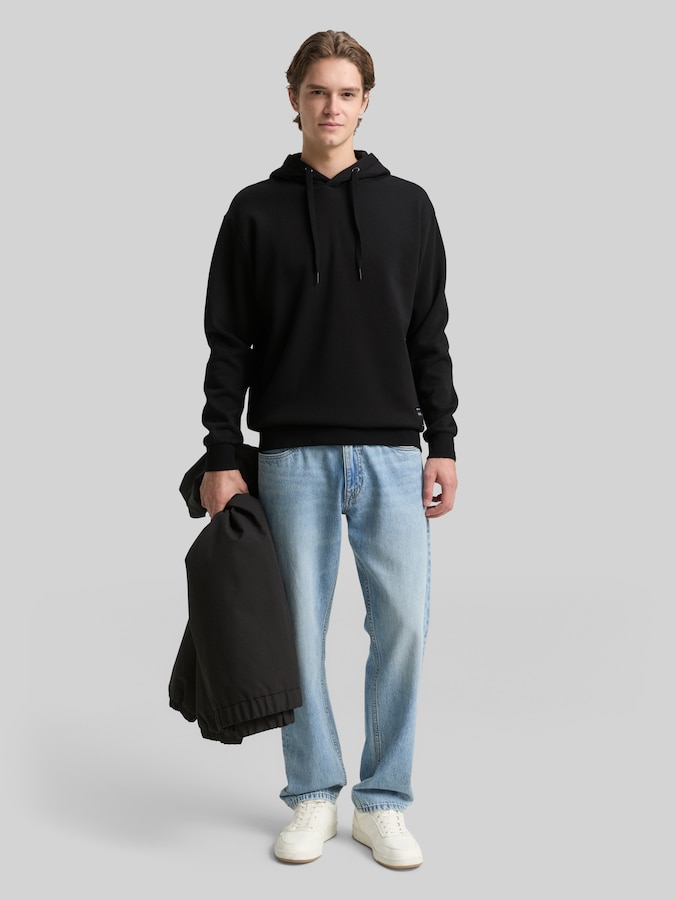 Hoodie Sweatshirt mit Logo-Badge von Denim Male, Black