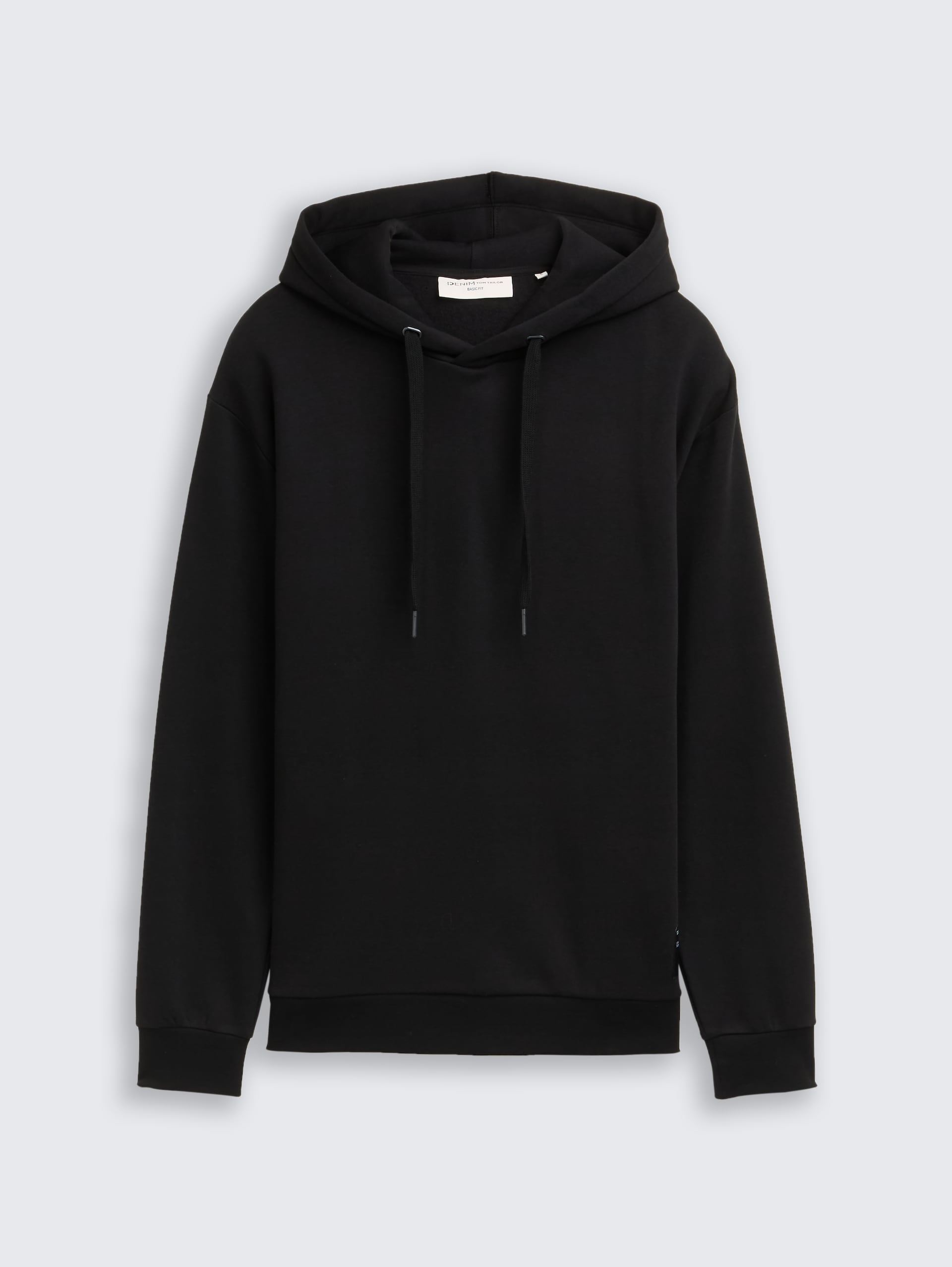 Hoodie Sweatshirt mit Logo-Badge - Black - Vorder-Produkt-Ansicht