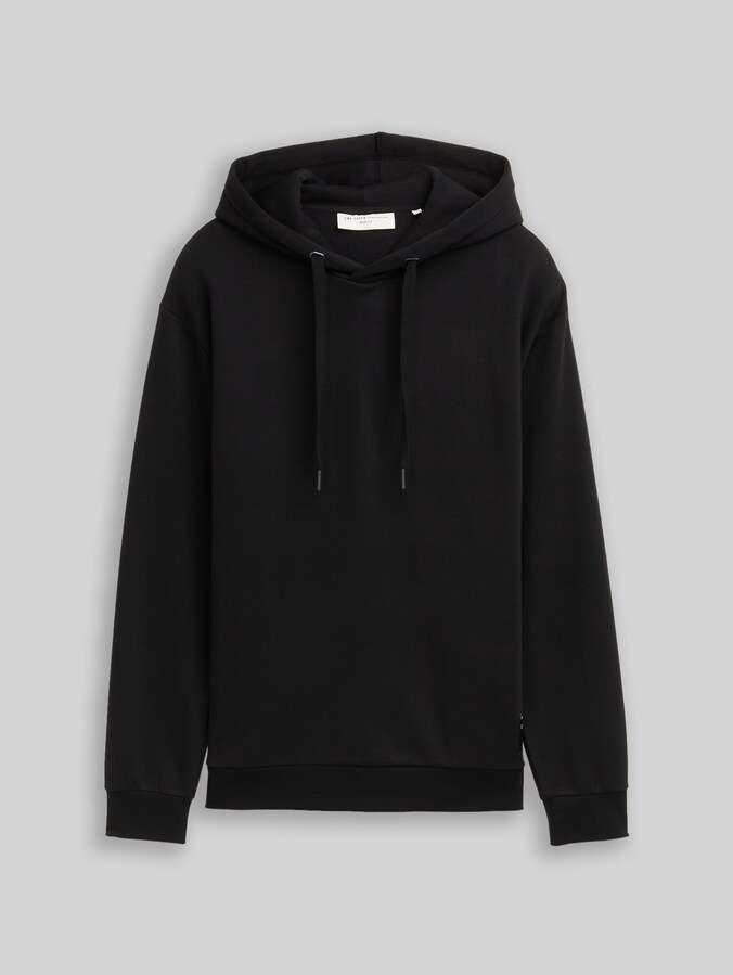 Sweat à capuche avec badge logo par Denim Male, Black