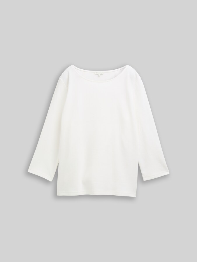 Langarmshirt mit Ottoman-Struktur von Women, Whisper White