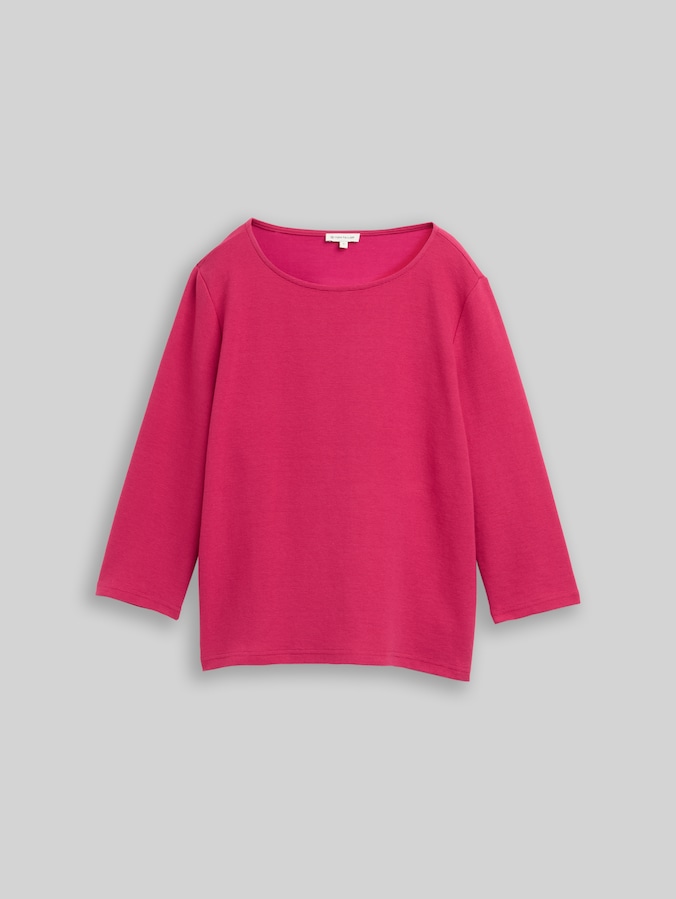 Shirt met lange mouwen met ottomanstructuur door Women, cherry granita