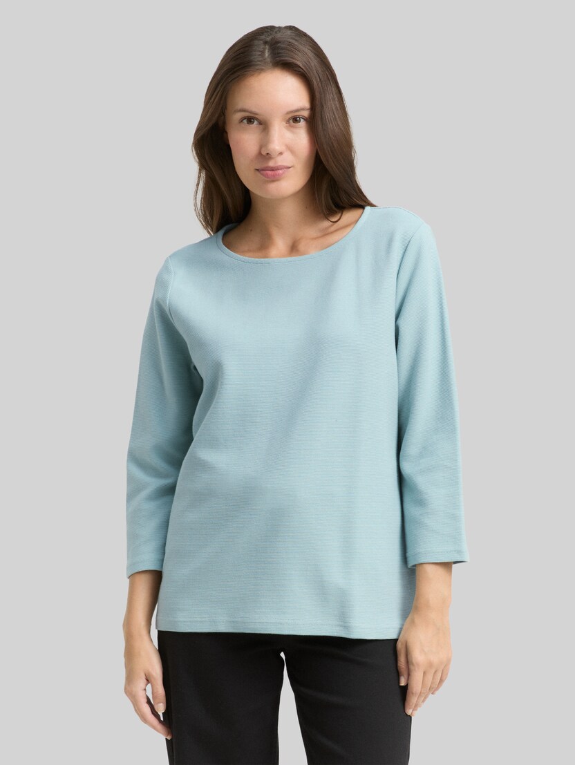 Langarmshirt mit Ottoman-Struktur von Women, white moss