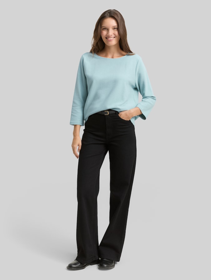 T-shirt à manches longues avec structure ottomane par Women, white moss