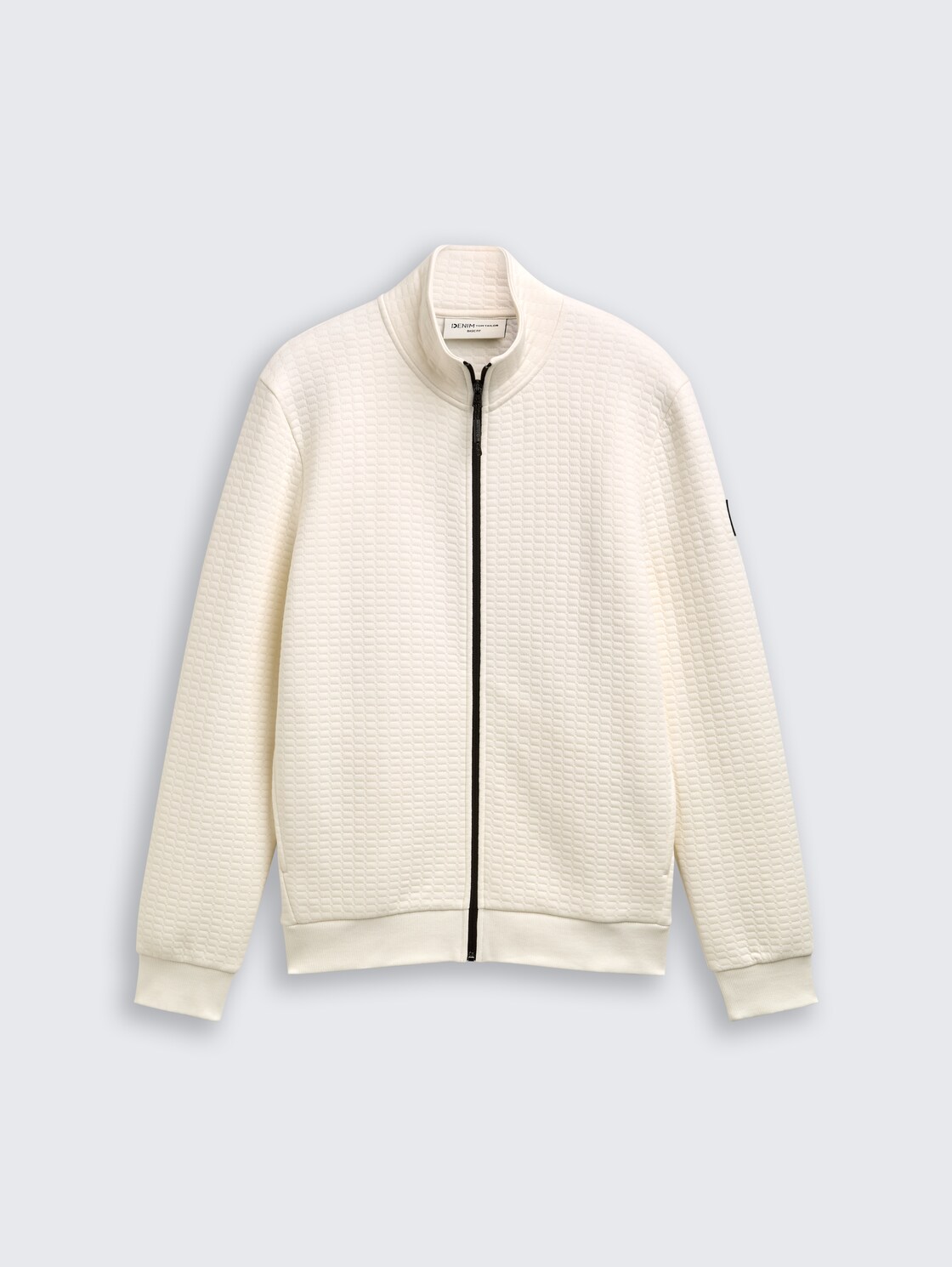 Sweatjacke mit Stehkragen - Wool White - Vorder-Produkt-Ansicht