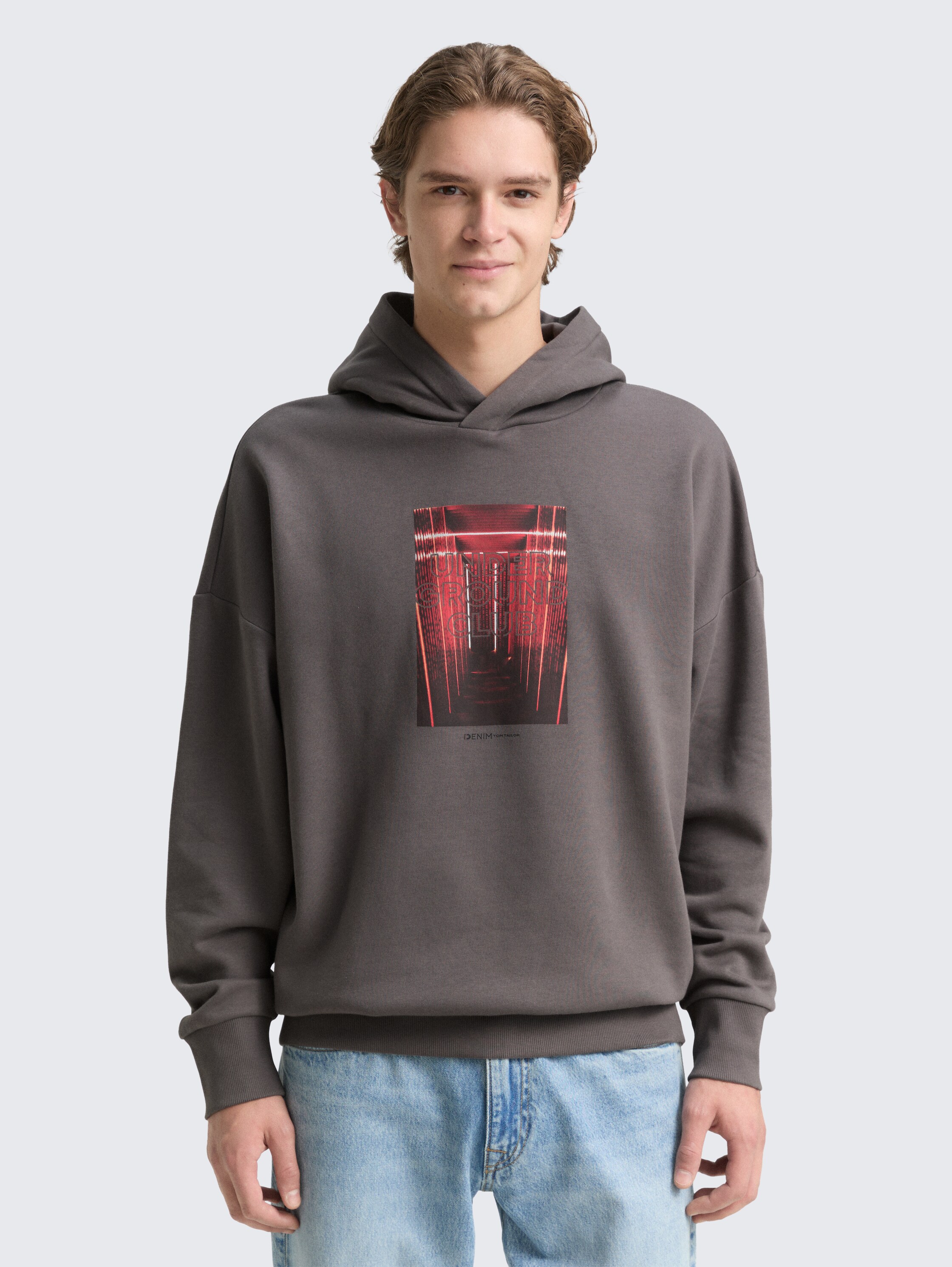 Oversize Hoodie Sweatshirt mit Print - classic_mid_grey - 