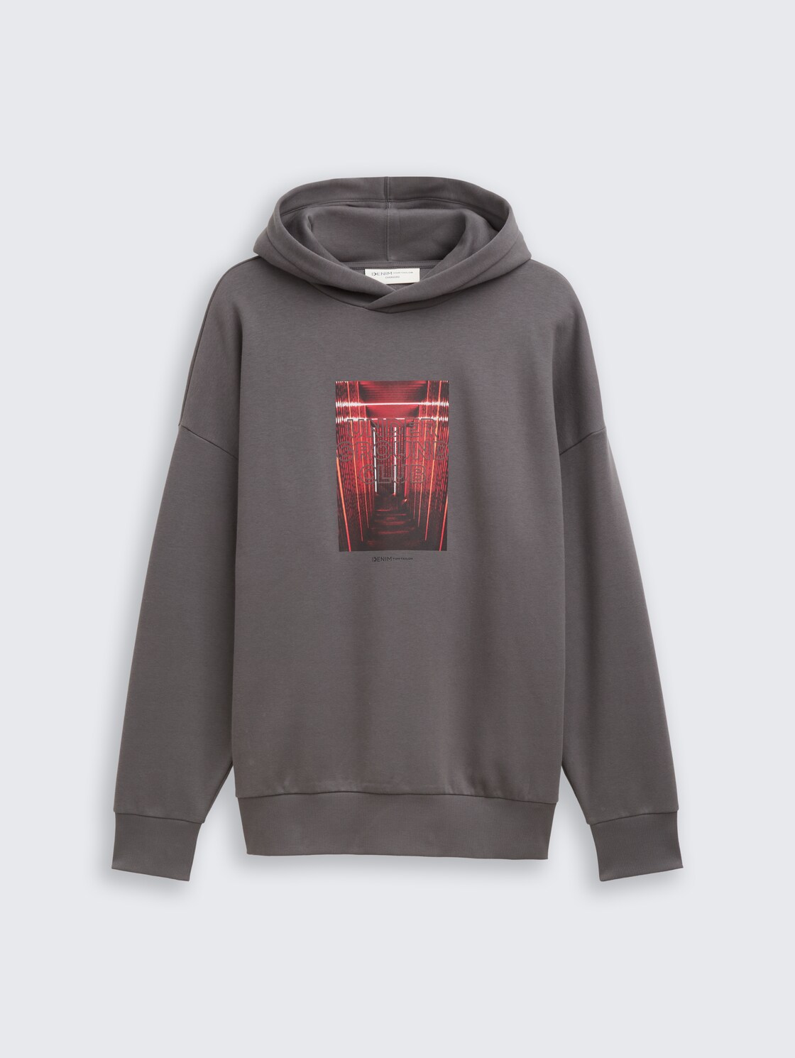 Oversize hoodie sweatshirt with print - classic mid grey - Front product view